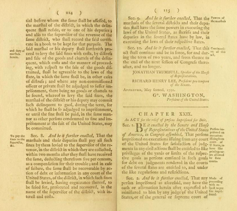 The Militia Acts of 1792 and Presidential Emergency Powers Statutes