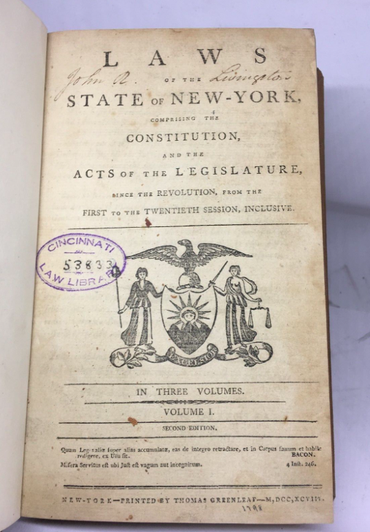The Revised Statutes of the State of New York (1829) Statutes and Stories