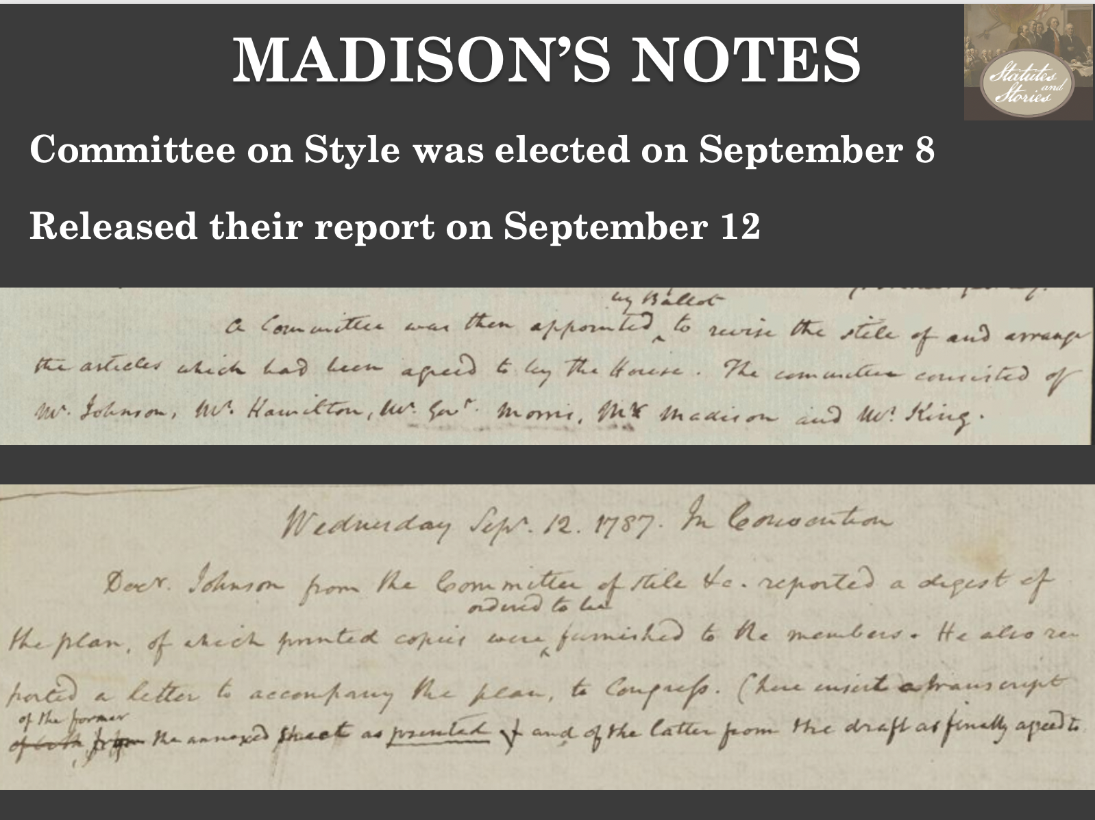 Consitution Letters Constitution’s Cover Letter PowerPoint – Statutes and Stories
